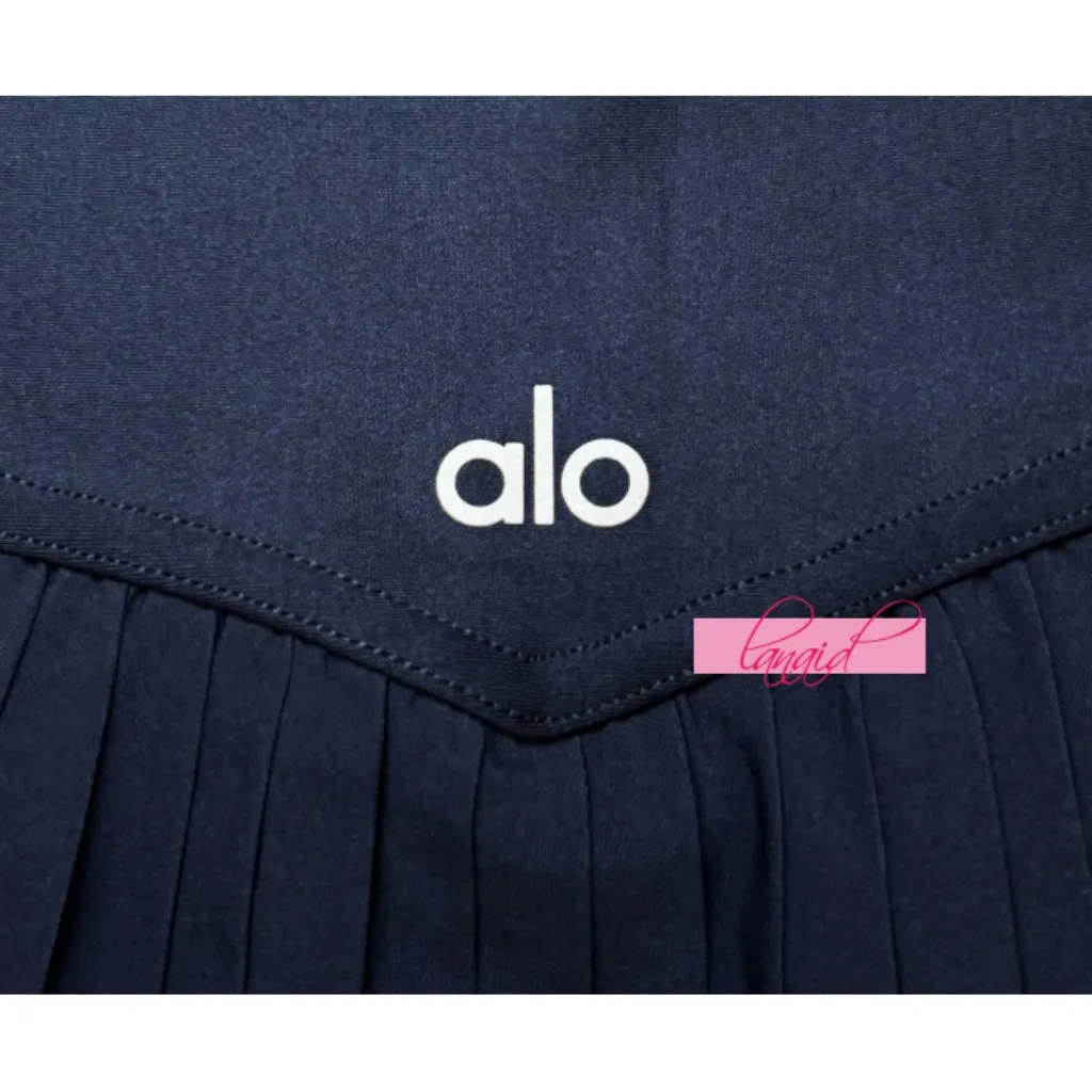 Alo Airlift Grand Slam Tennis Skirt Navy High-Rise Waist Waisted Pleated Skort M - Image 13