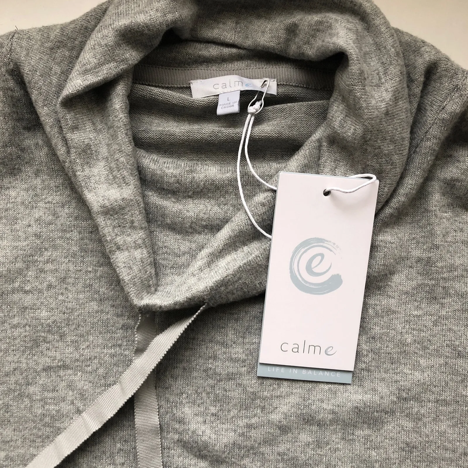 NWT Johnny Was Calme Hachi Mock Neck Pullover in Grey Sz L - Image 2