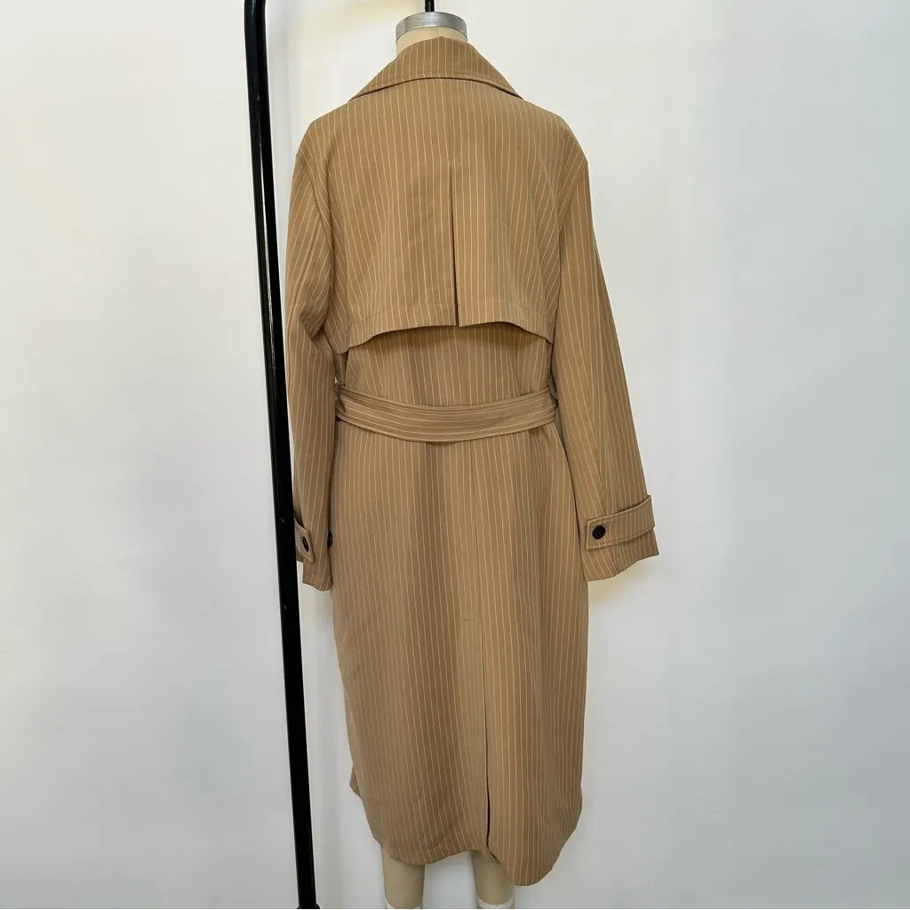 Bagatelle Tan Pinstripe trench coat - Image 5