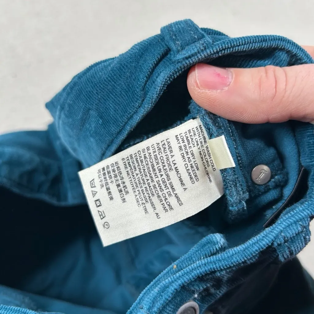 Pilcro Anthropologie Teal Corduroy High Rise Skinny Pants 30 Crop - Image 11