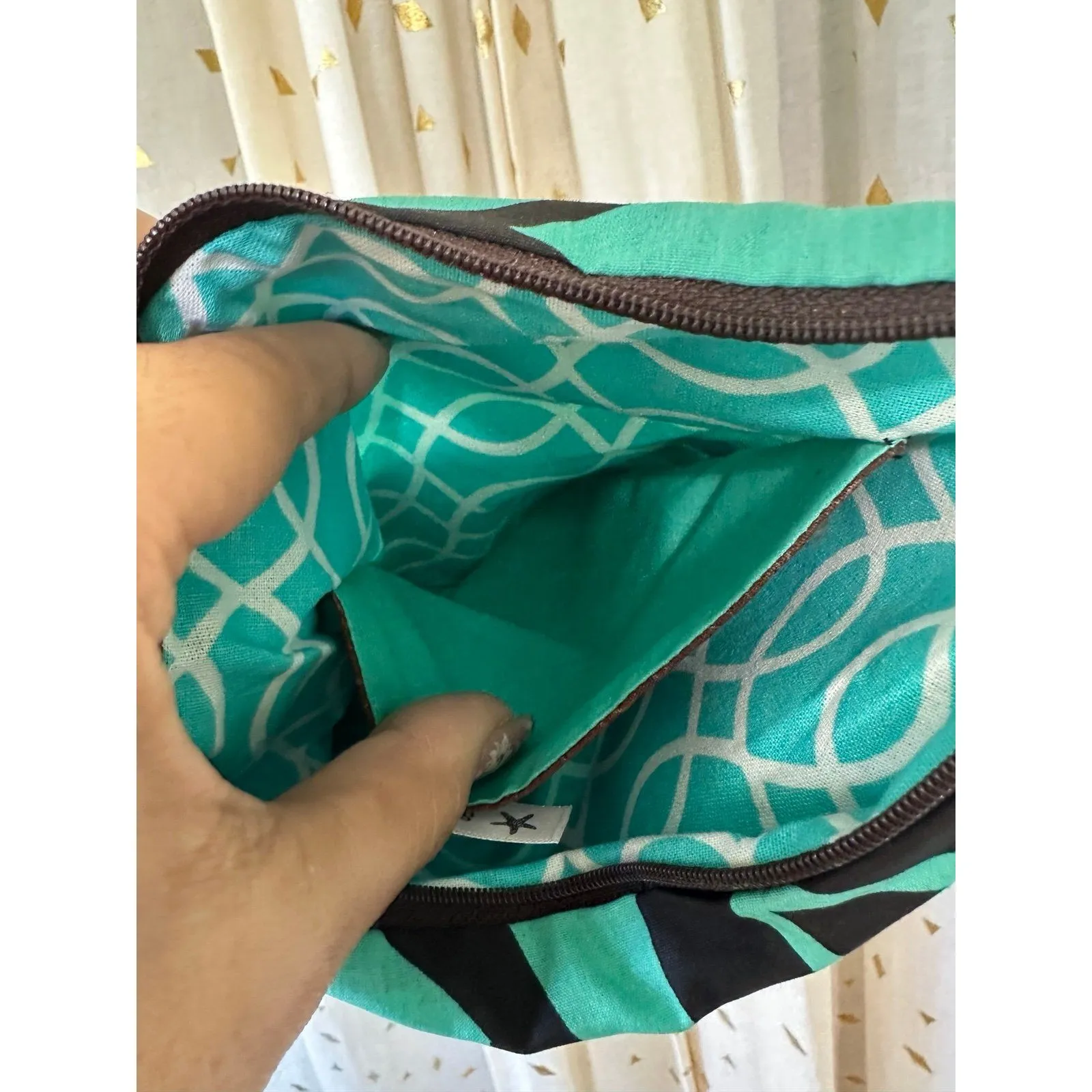 Paizlee Designs Handmade Hawaiian Mix Print Burlap Zipper Pouch Wristlet - Image 4