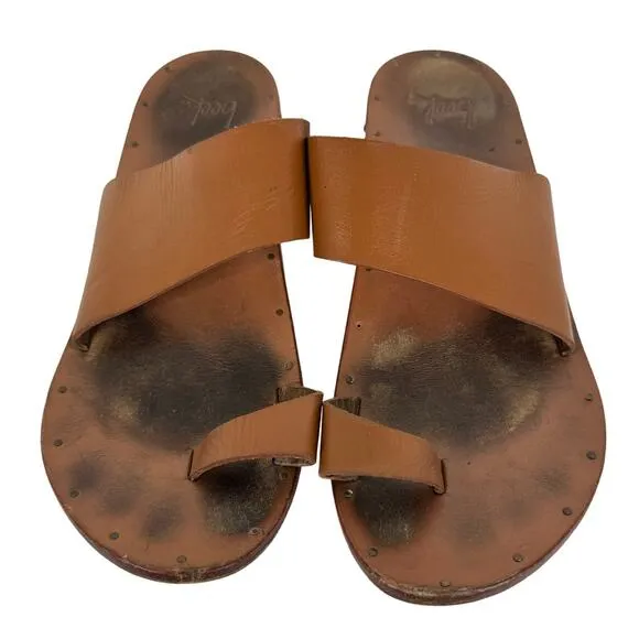Beek Finch Handmade Leather Sandals‎ with Toe Ring Size 6 Brown - Image 3