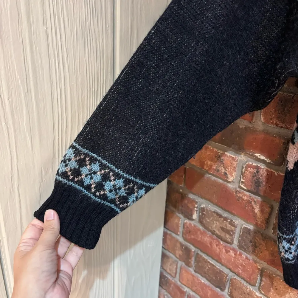 Florence Fashions womens floral wool vintage cardigan blue small - Image 3