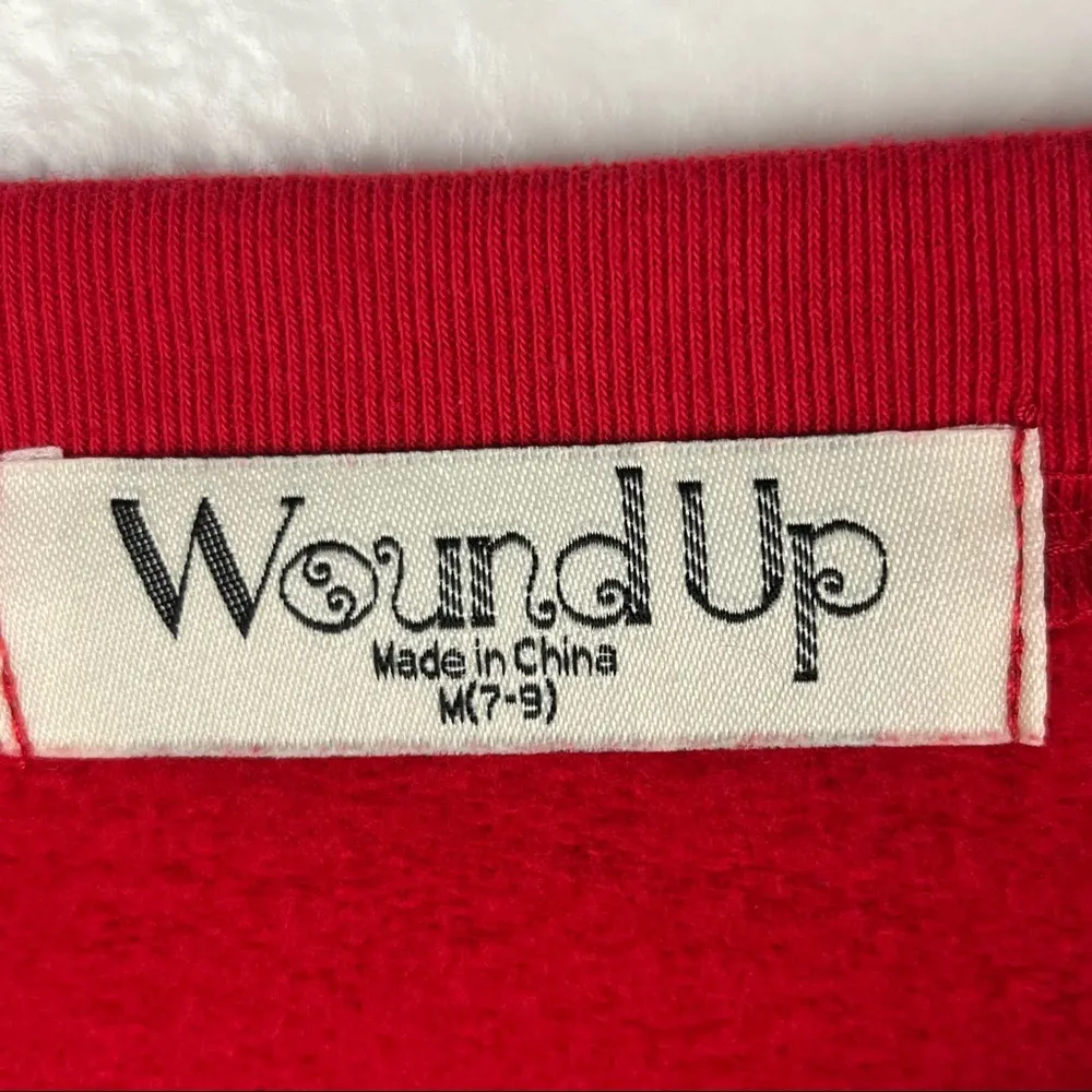 WOUND UP RED Christmas Graphic Long Sleeves Sweatshirt, Size Medium - Image 3