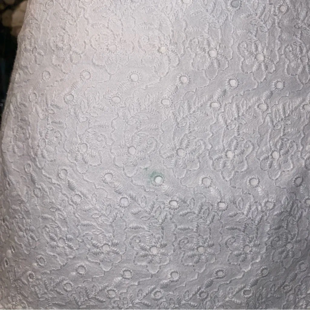 Zara 90s vintage girly whimsical white lace tiered eyelet mini skirt w/ ruffles - Image 7