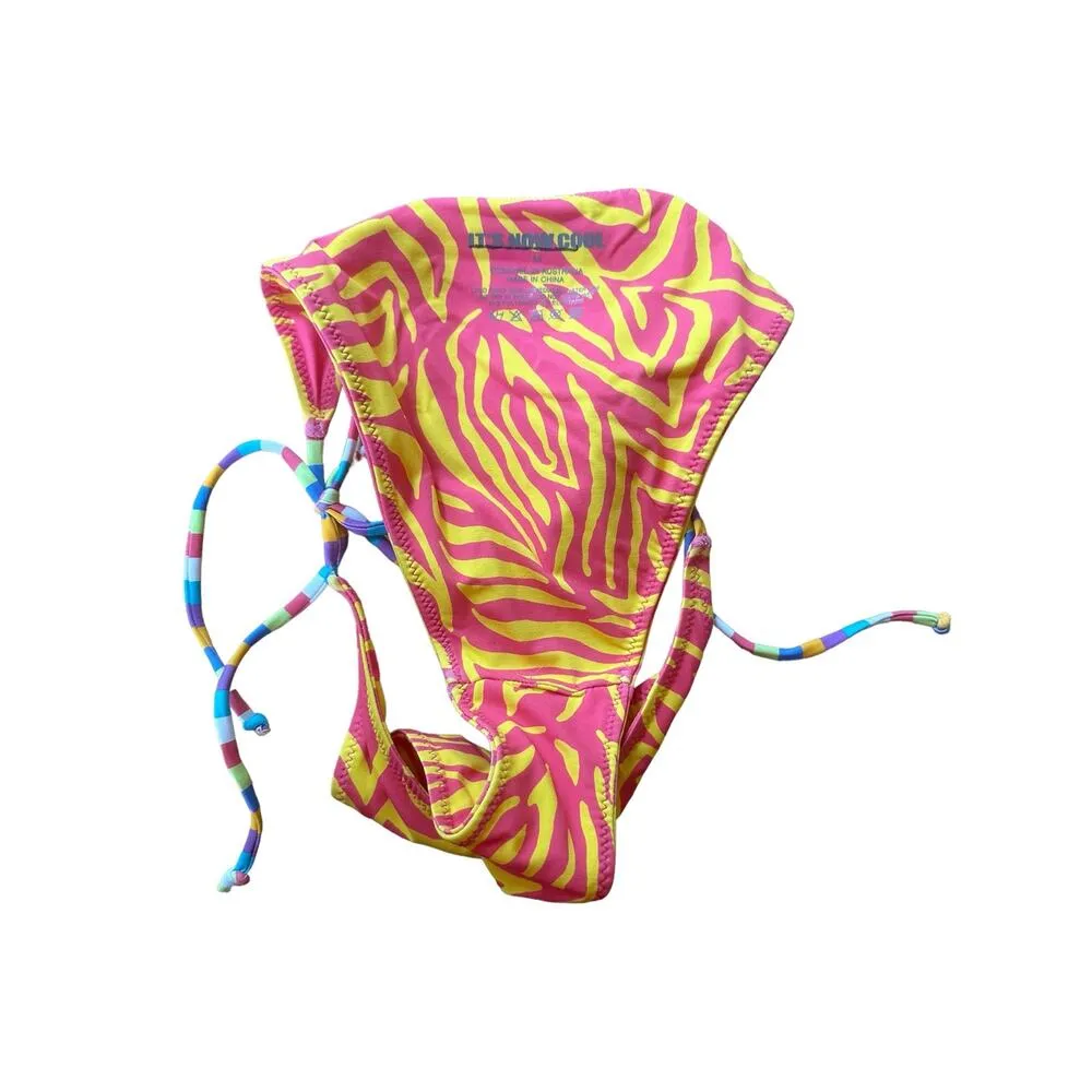 NEW Its Now Cool The 90s Tie Up Pant Ziggy Pop String Animal Bottom Size 6 Pink - Image 7