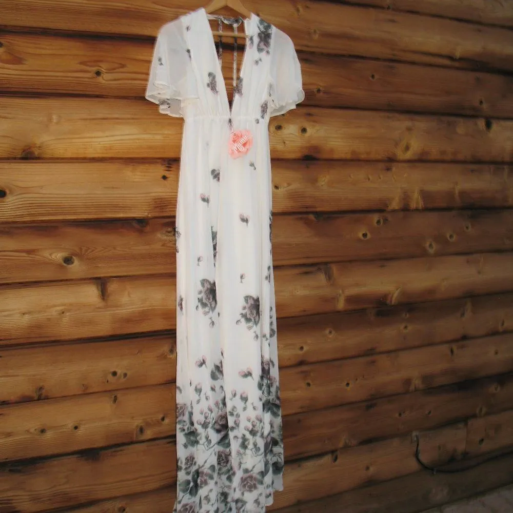 NWT Show Me Your Mumu White Floral Faye Maxi Dress FLAW - Image 5