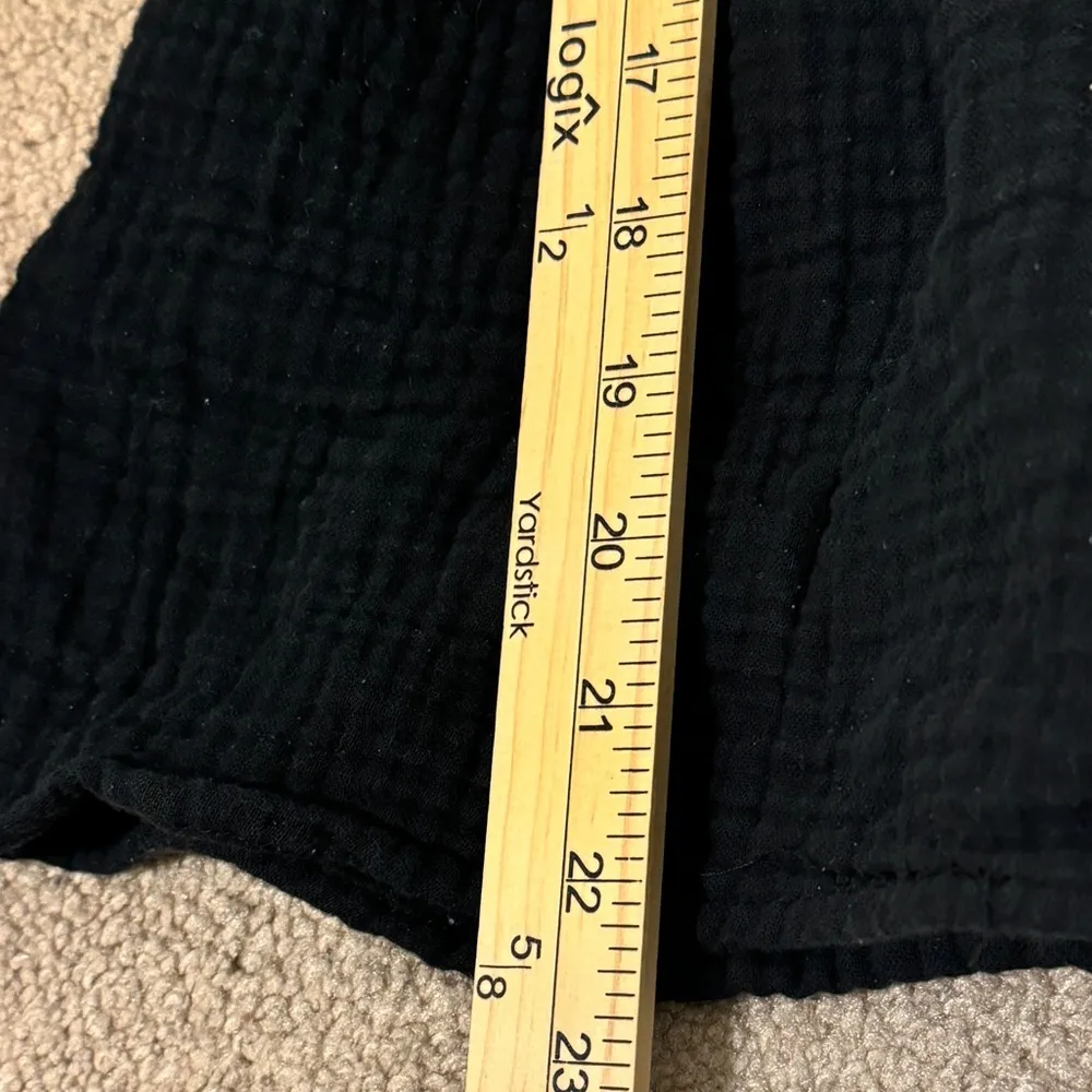 Madewell Black Lightspun Millbrook Puff-Sleeve Peplum Top Size Medium Gauze - Image 8