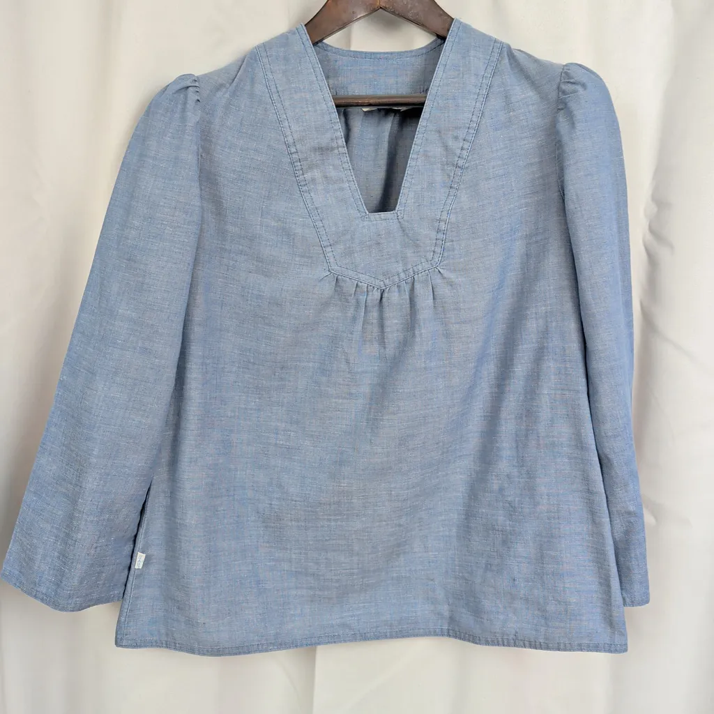 70's Levi's Chambray Peasant Top - Image 6