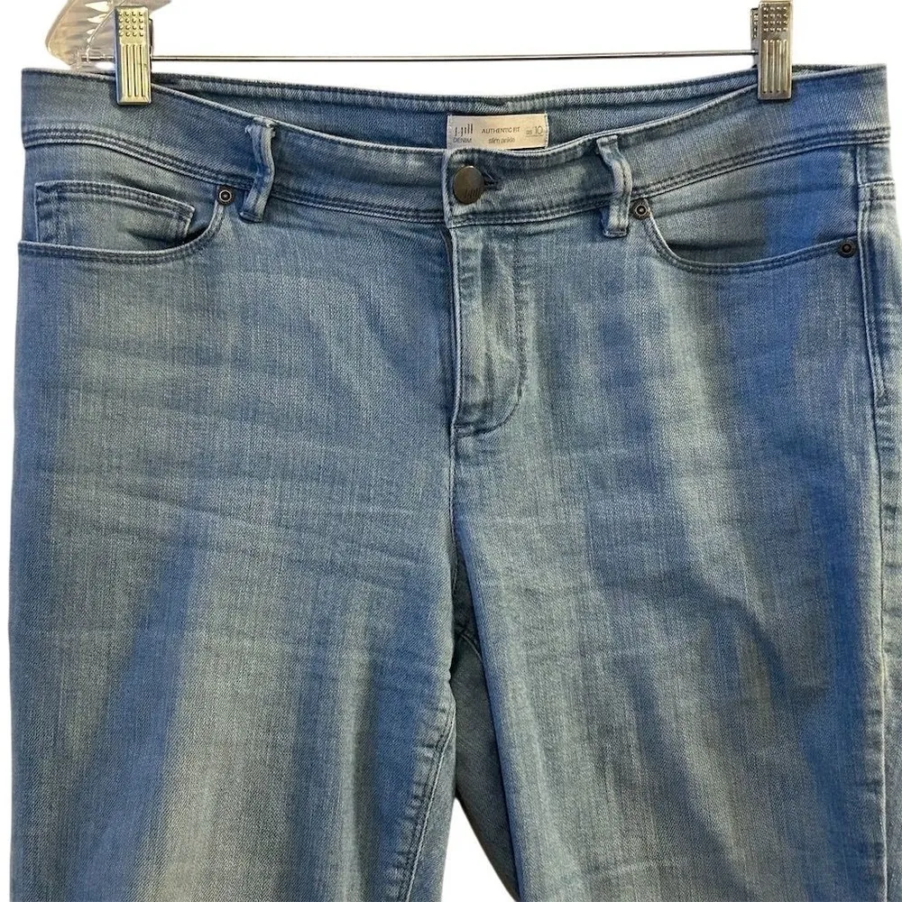 J.Jill Women's Slim Ankle Jeans Size 10 Light Wash Blue Denim Mid Rise - Image 3