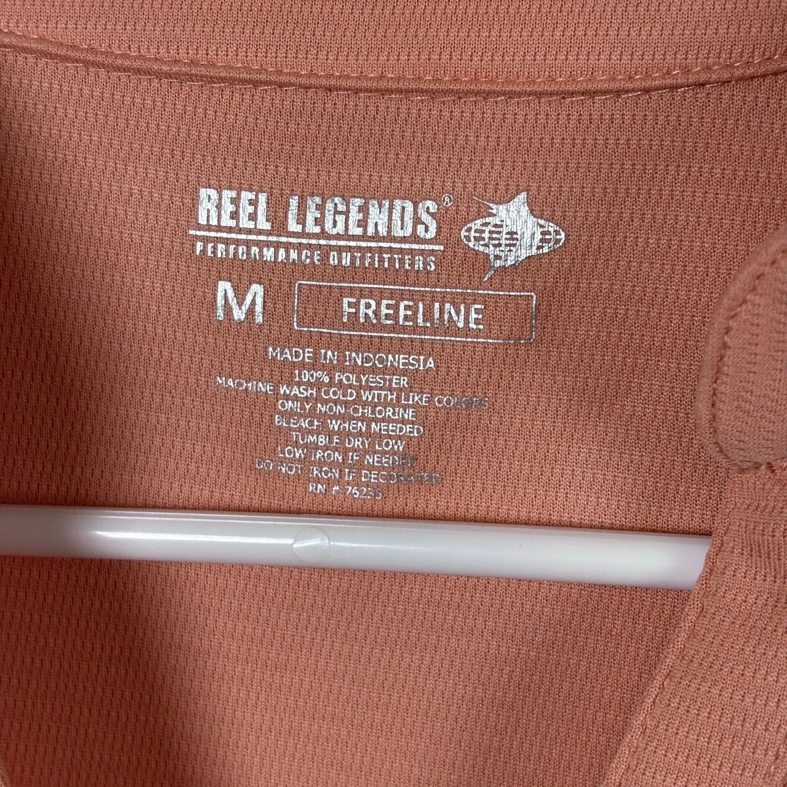 Reel Legends Performance Outfitters Freeline Shirt UPF 45 Color Coral Size M Orange Size M - Image 2