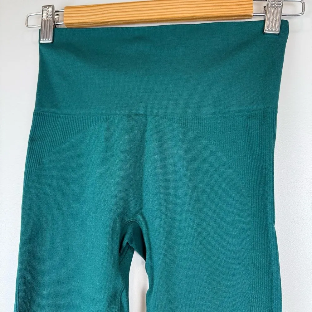 SET Active High Waisted Seamless Leggings Women's Size XS Green Emerald - Image 2