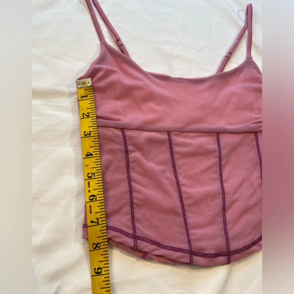 Urban Outfitters,‎ mesh cropped camisole top, pink & purple, size Small - Image 5