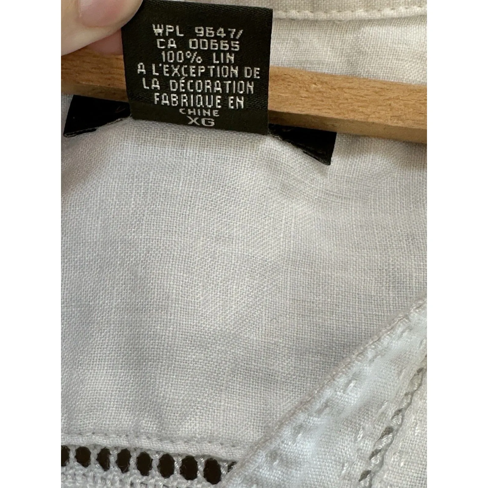 Eddie Bauer Women’s 100% Linen White 3/4 Sleeve Button Up Top Size XL Boho - Image 3