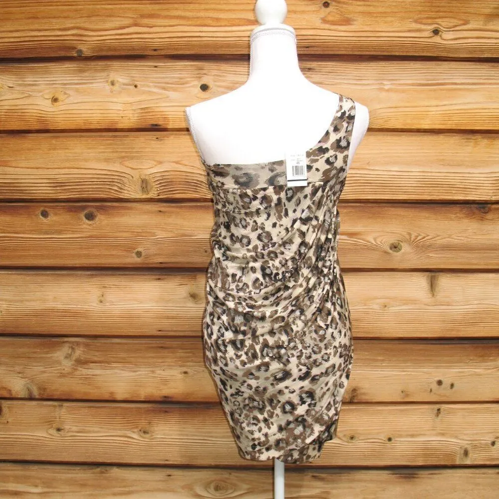 NWT Alexia Admor One Shoulder Gold Leopard Mini Dress - Image 7