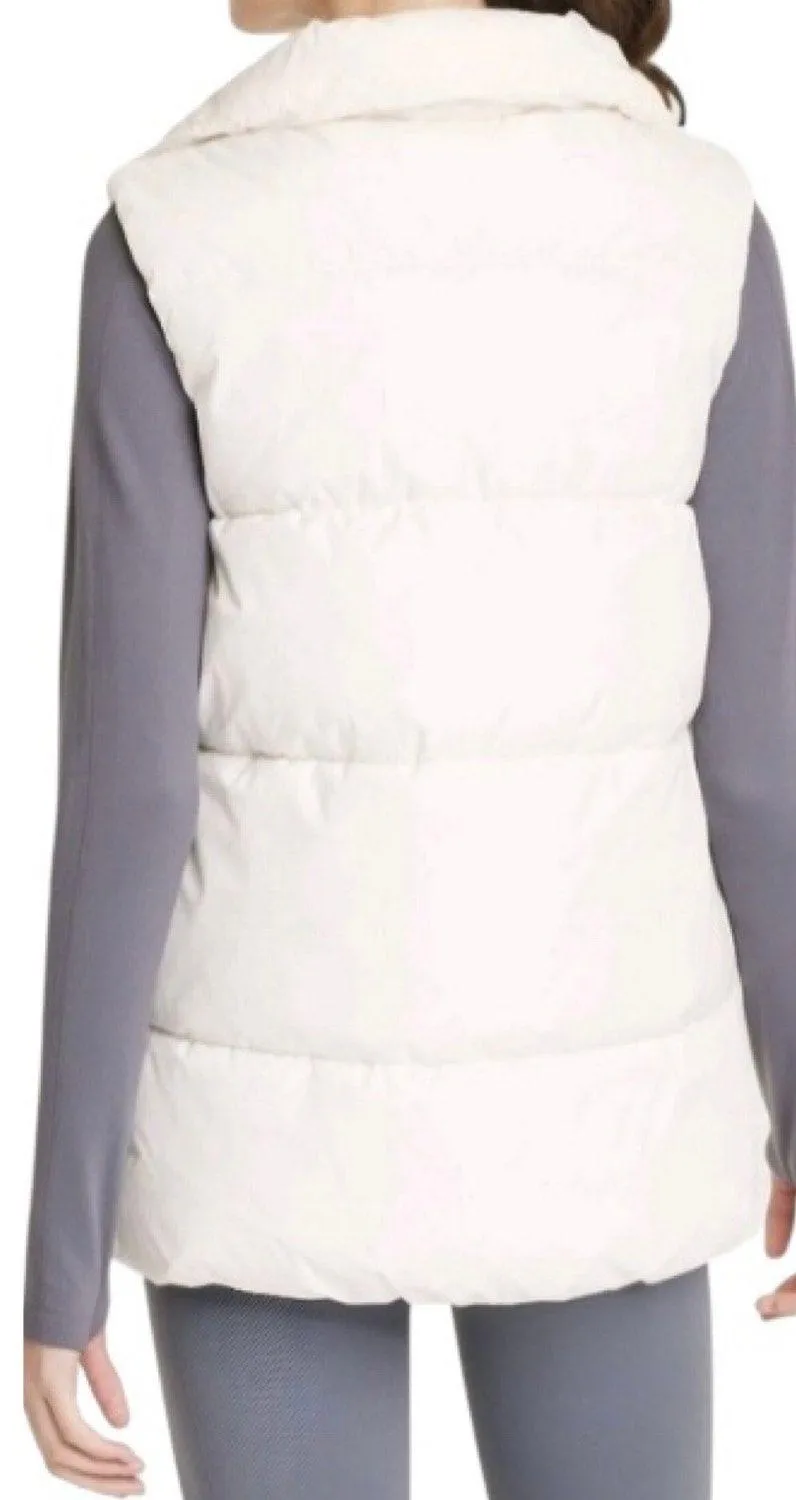 NEW ALL IN MOTION Women's Puffer Vest White Large Zip Front & Snap Closure - Image 2