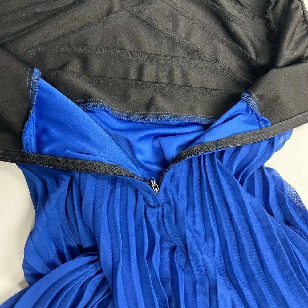 RUBY ROX, Blue & Black, Size 5, strapless, Long Prom Dress, pleated bottom, lined - Image 5