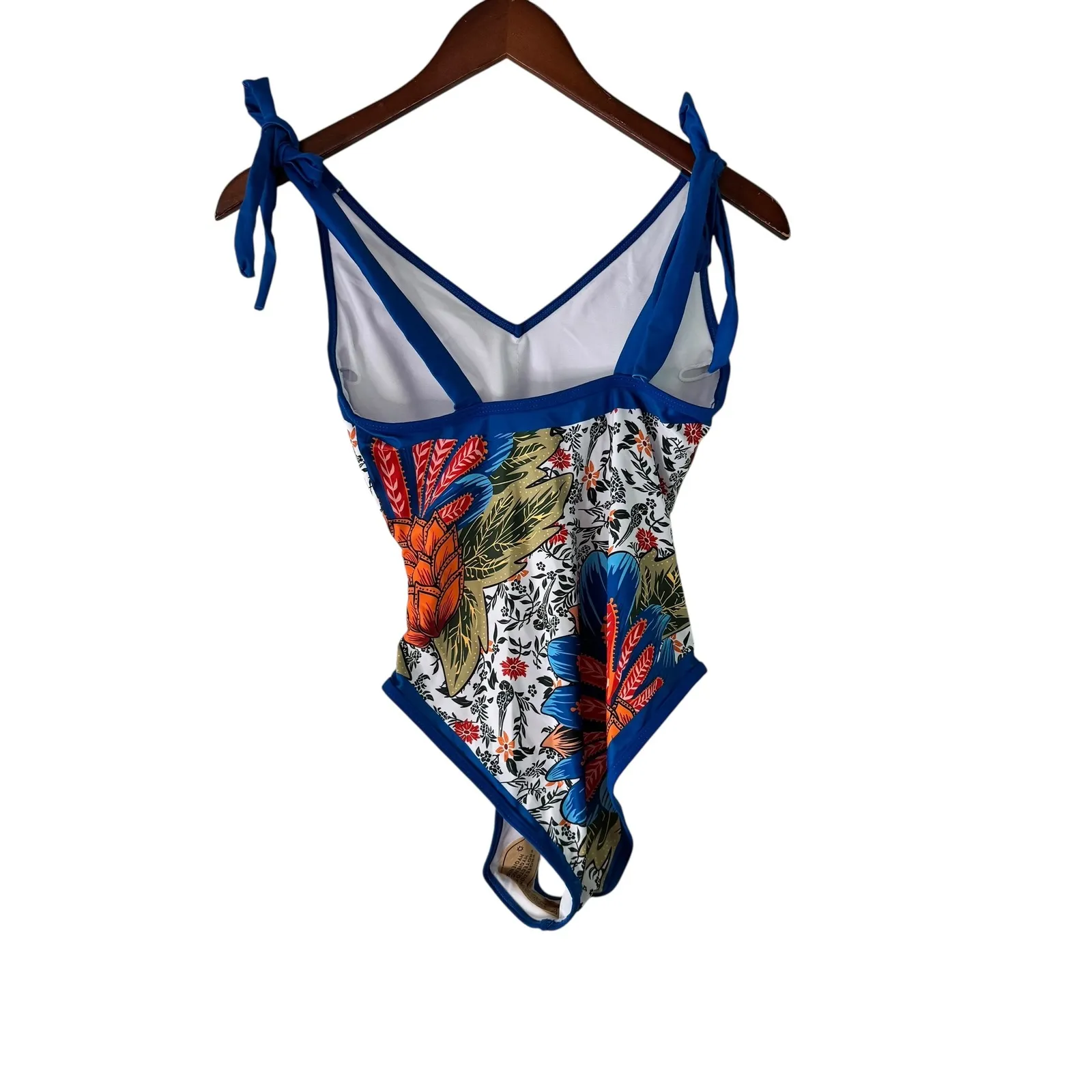 Floral Tie Strap One Piece Swimsuit - Image 11