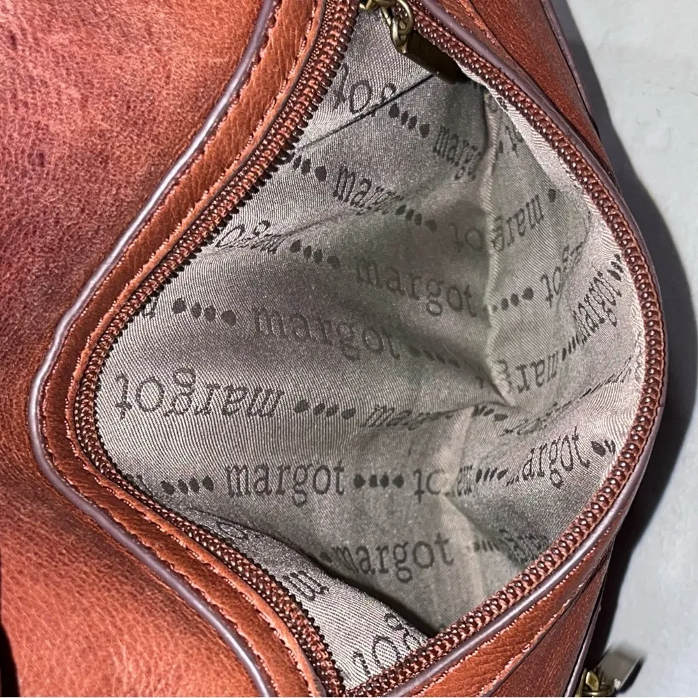 Margot Brown Pebbled Leather Crossbody Bag - Image 9