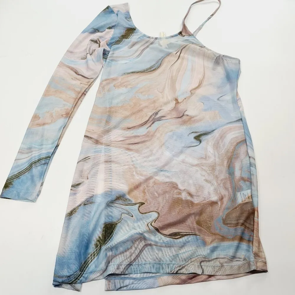 Lovewave the Osseo Mini Dress in Blue Marble Medium - Image 11