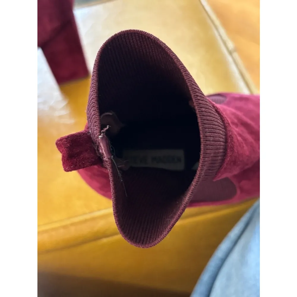 Women's Steve Madden Boots, Size 8.5, Burgundy - Image 4