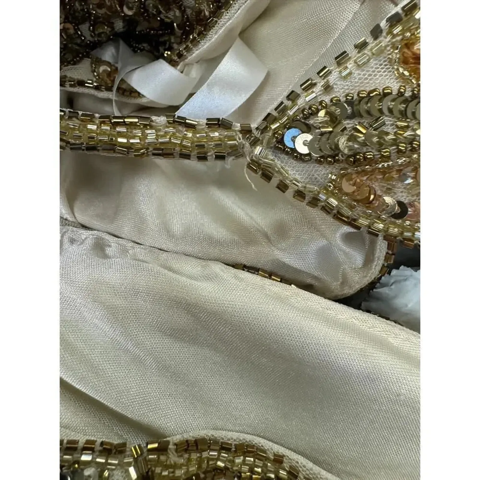 MAC DUGGAL 5107 Embellished Leaf Nude Gold Gown, Size 4, New with Tag $498 - Image 12