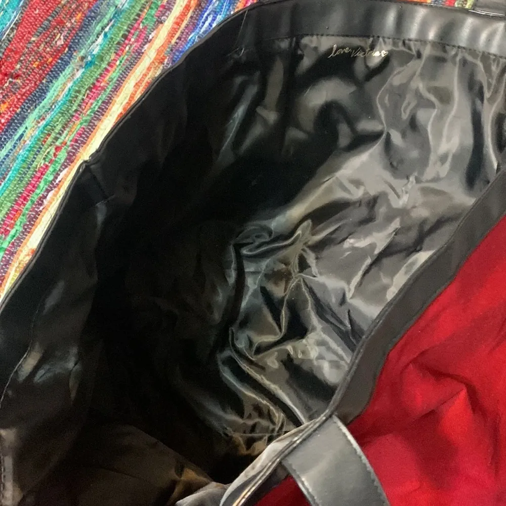 Victoria Secret canvas red tote - Image 3