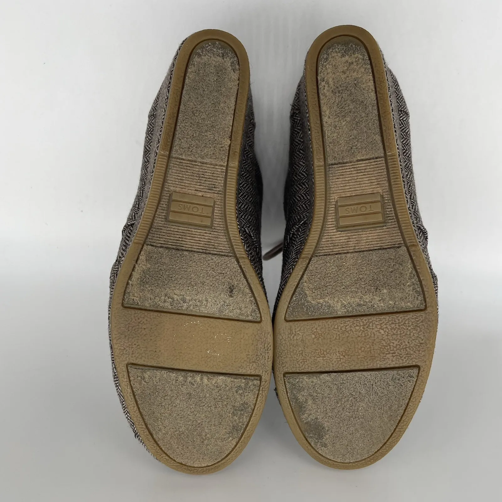 Toms Womens 7.5 Shoes Herringbone Print Desert Ankle Bootie Brown Fabric Wedge‎ - Image 5