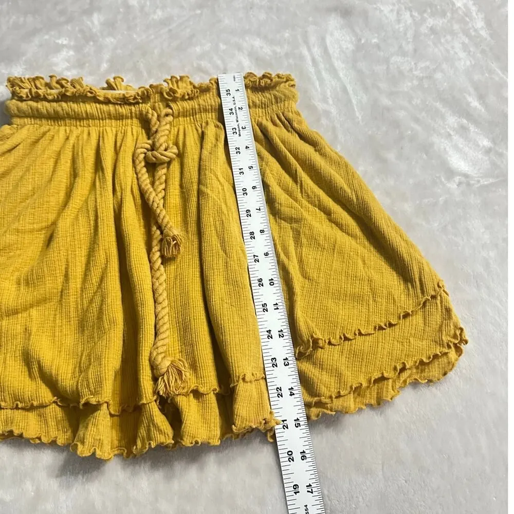 Free People Beach Sweet Lady Set Women's XS Mustard Yellow Long Sleeve Ruffle - Image 10