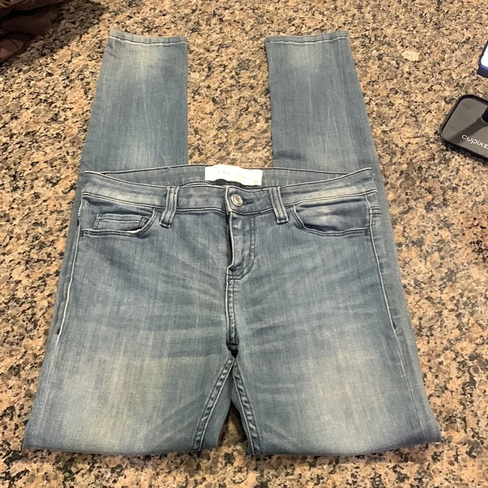 IRO Raquel Denim Distressed Blue Mid-Rise 9" Skinny Jeans Size 28 GUC #7924 - Image 4