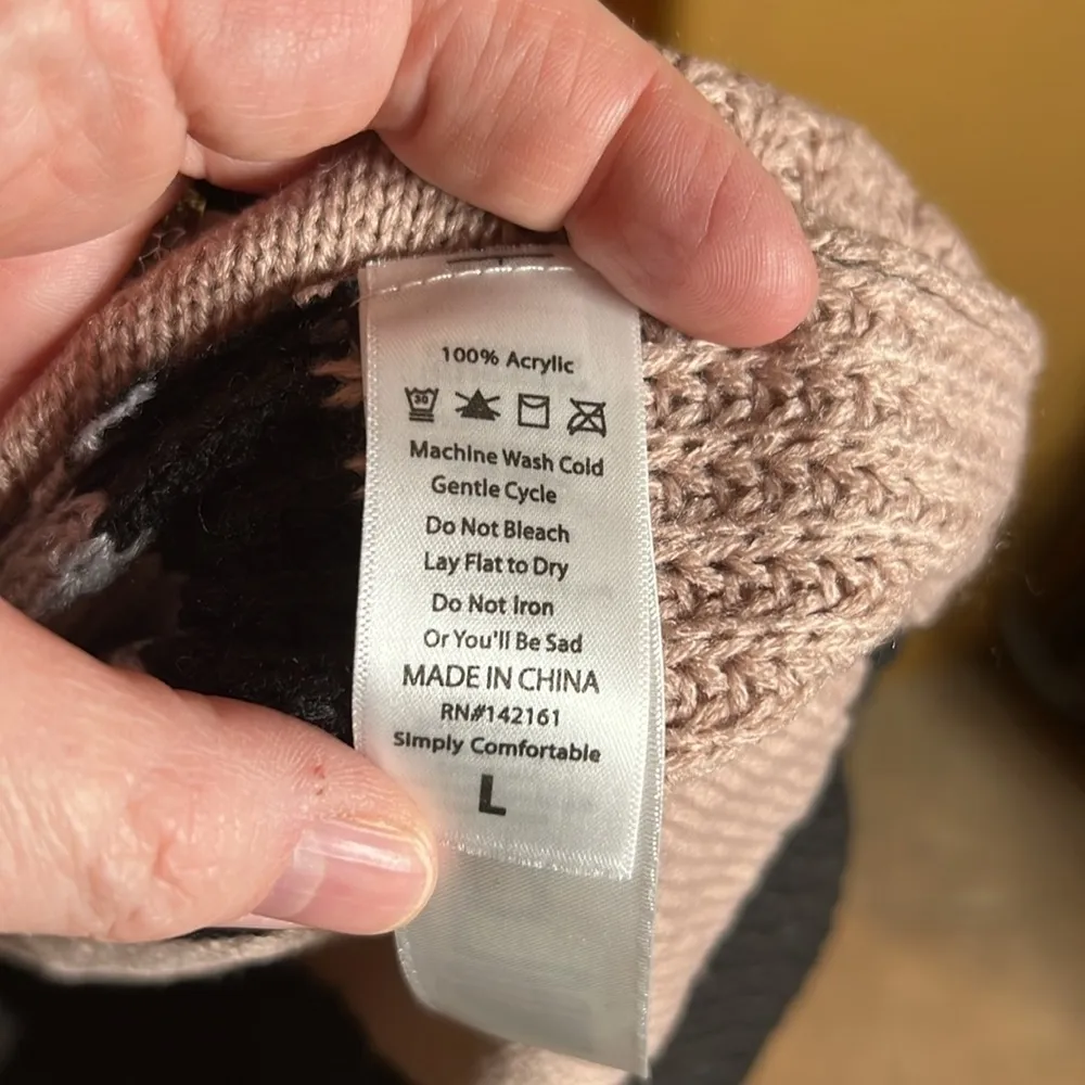 NWT LuLaRoe Lauren Striped Sweater Dress Cable Knit Size Large - Image 5