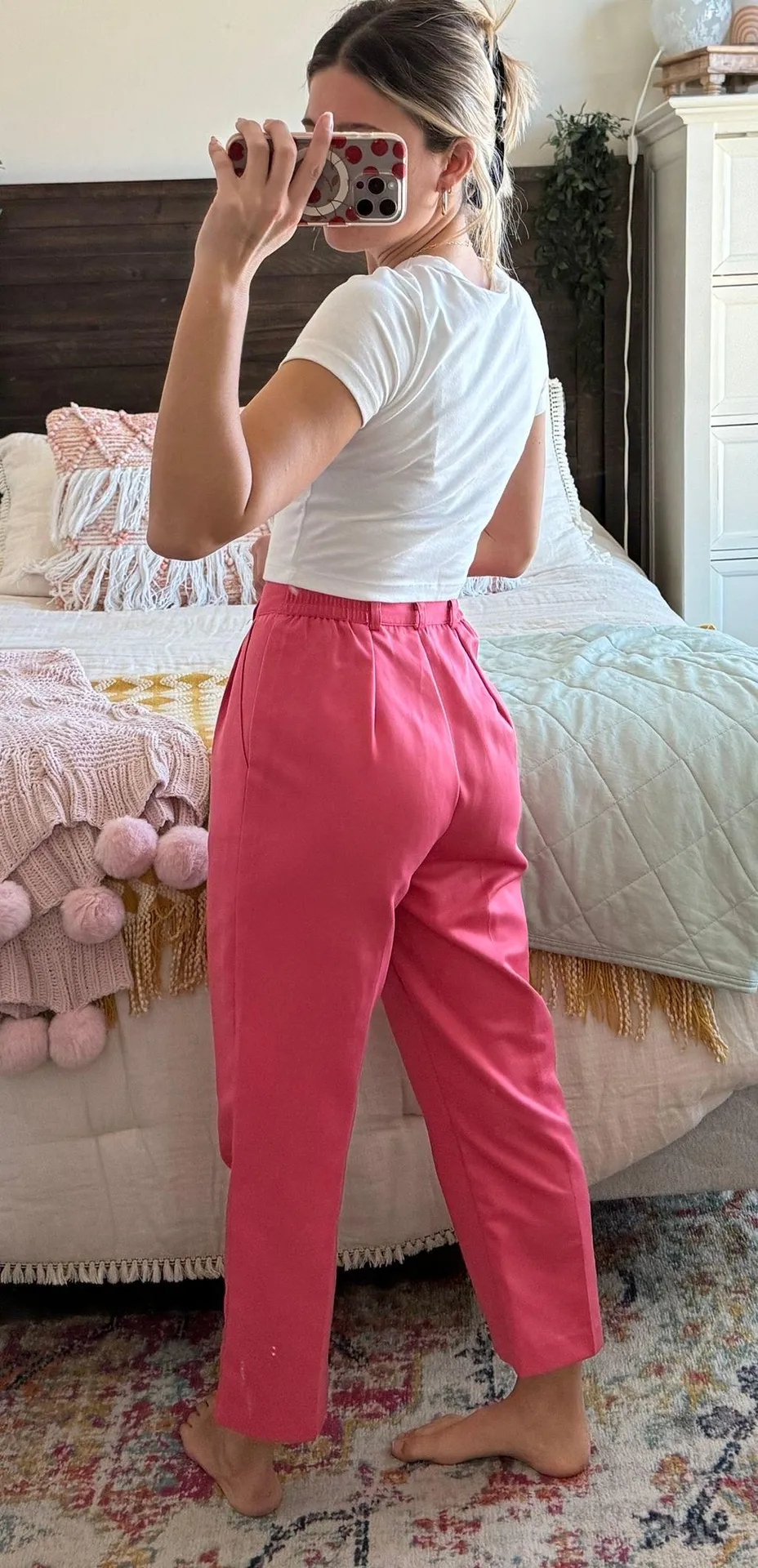 Liz Baker Pink Pleated Pants  - Image 3