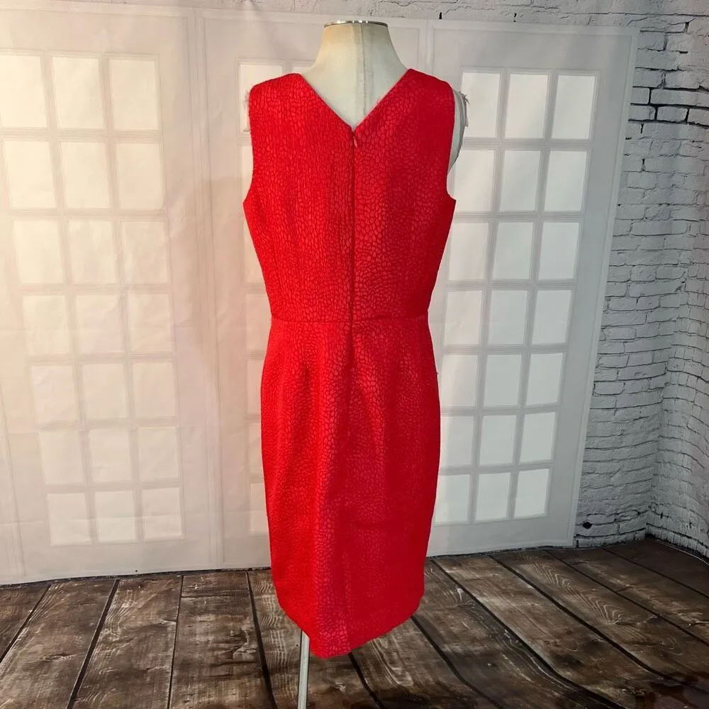 Banana republic pink pebbled sleeveless v neck sheath dress with pockets size 12 - Image 6