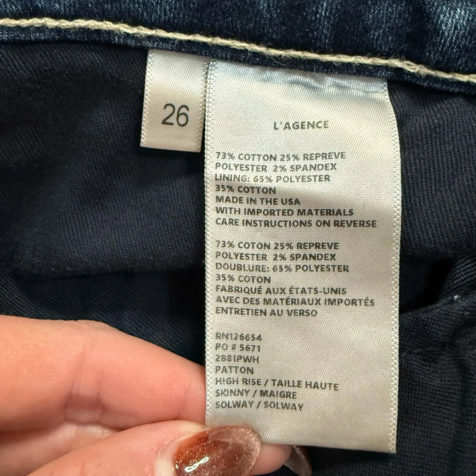 L'Agence Patton Medium Wash Mid Rise Skinny Cargo Denim Jeans size 26 Utility - Image 4