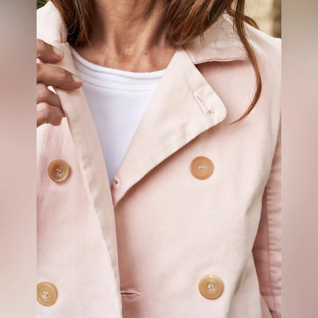 Frank & Eileen Belfast Peacoat in Ballet Cotton Blend Size M $568 Retail - Image 3