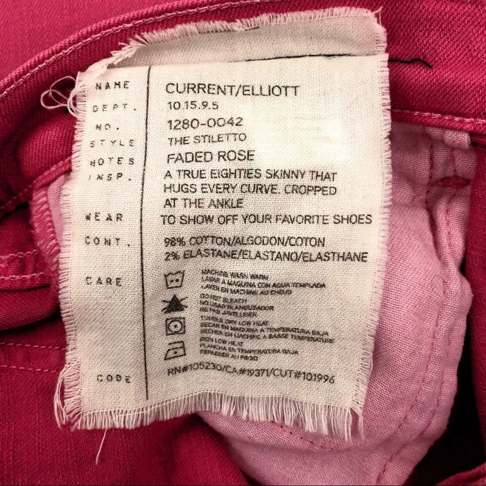 Current/Elliott The Stiletto Skinny Jeans: Rose - Image 8