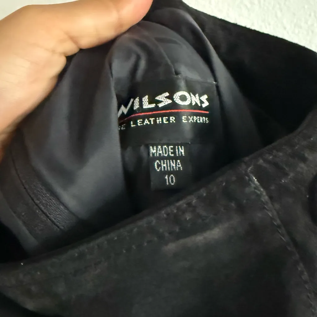 Wilsons Leather Black suede midi Skirt - Image 3