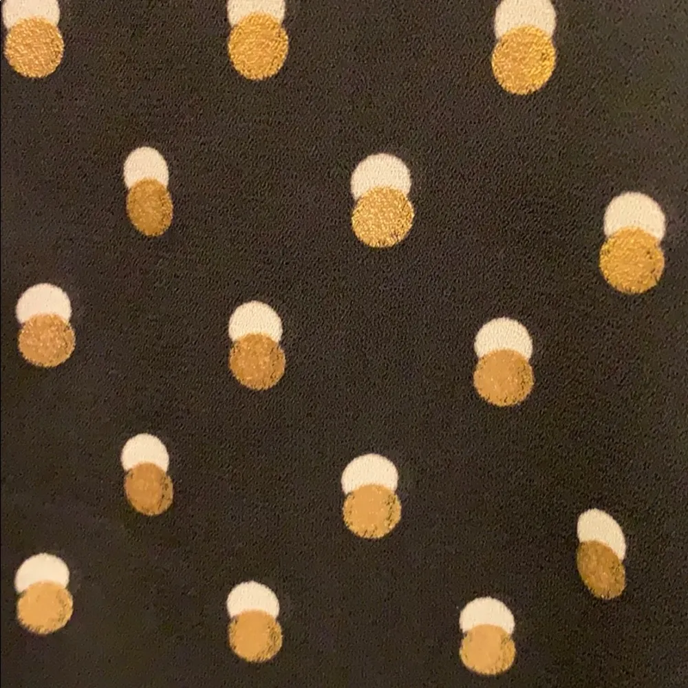 Black/gold/white long sleeve button down blouse. - Image 5