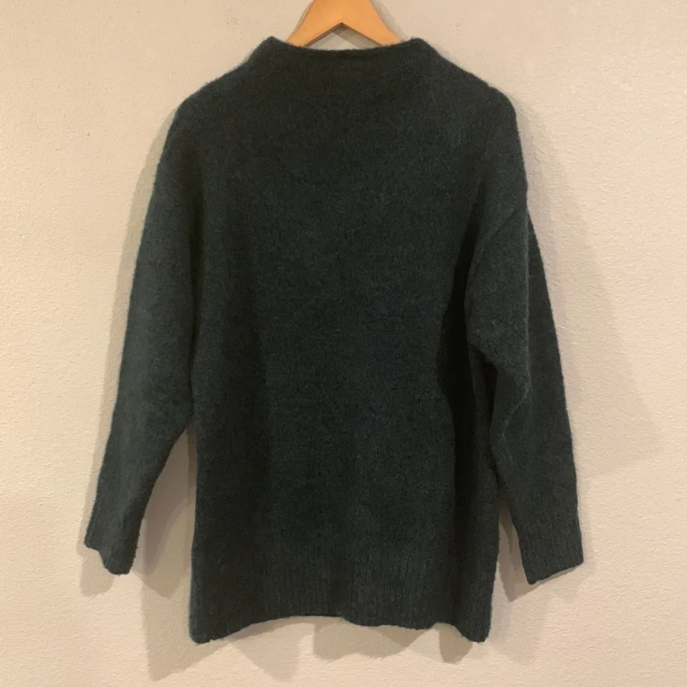 soft cozy funnel neck sweater deep green S - Image 2