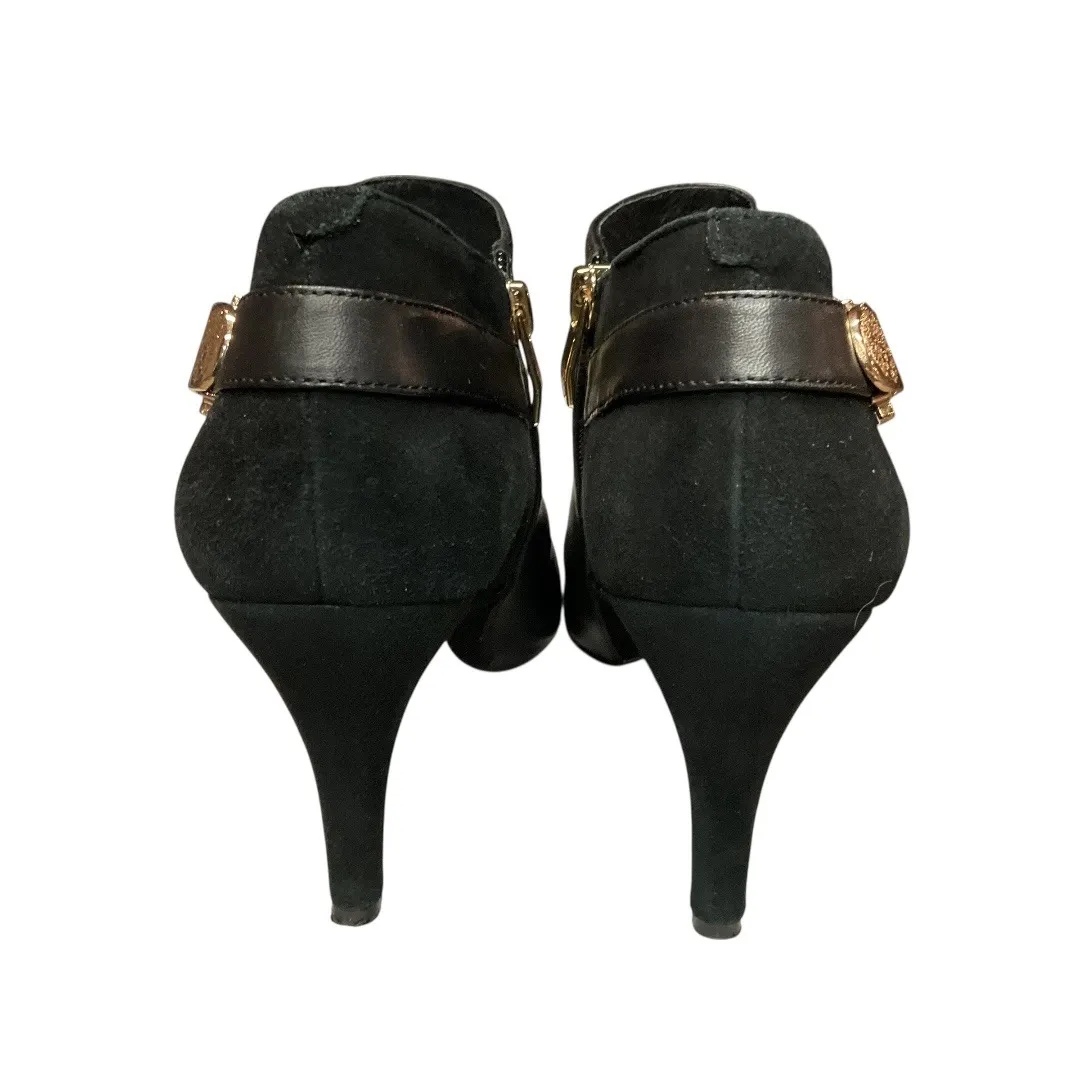 Vince Camuto Women's Black Leather Velino Almond Toe Side Zipper Booties Sz 9.5‎ - Image 6