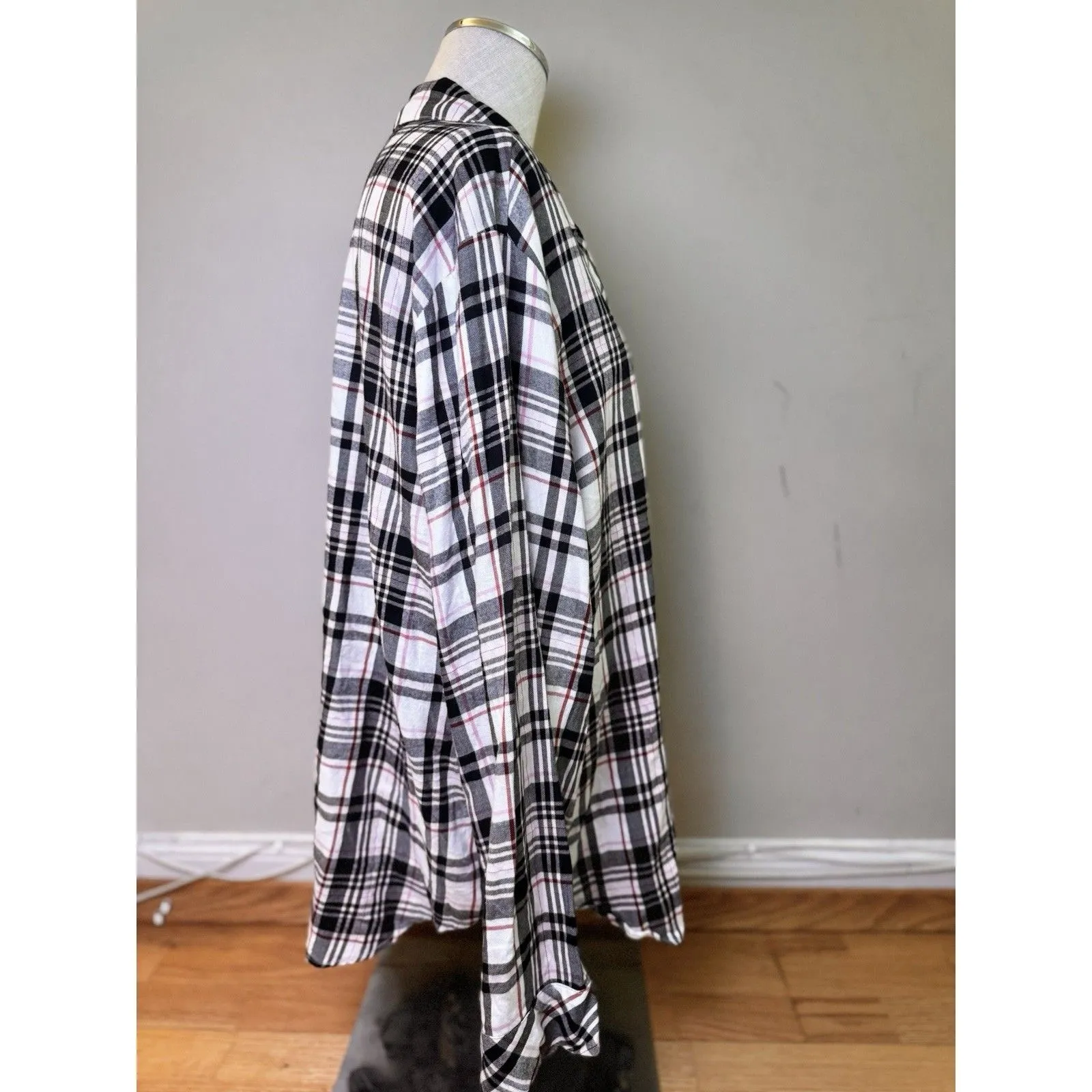 Victoria's Secret Women's Soft Flannel Long Sleeve Pajama Set Pink Plaid Size XL - Image 11