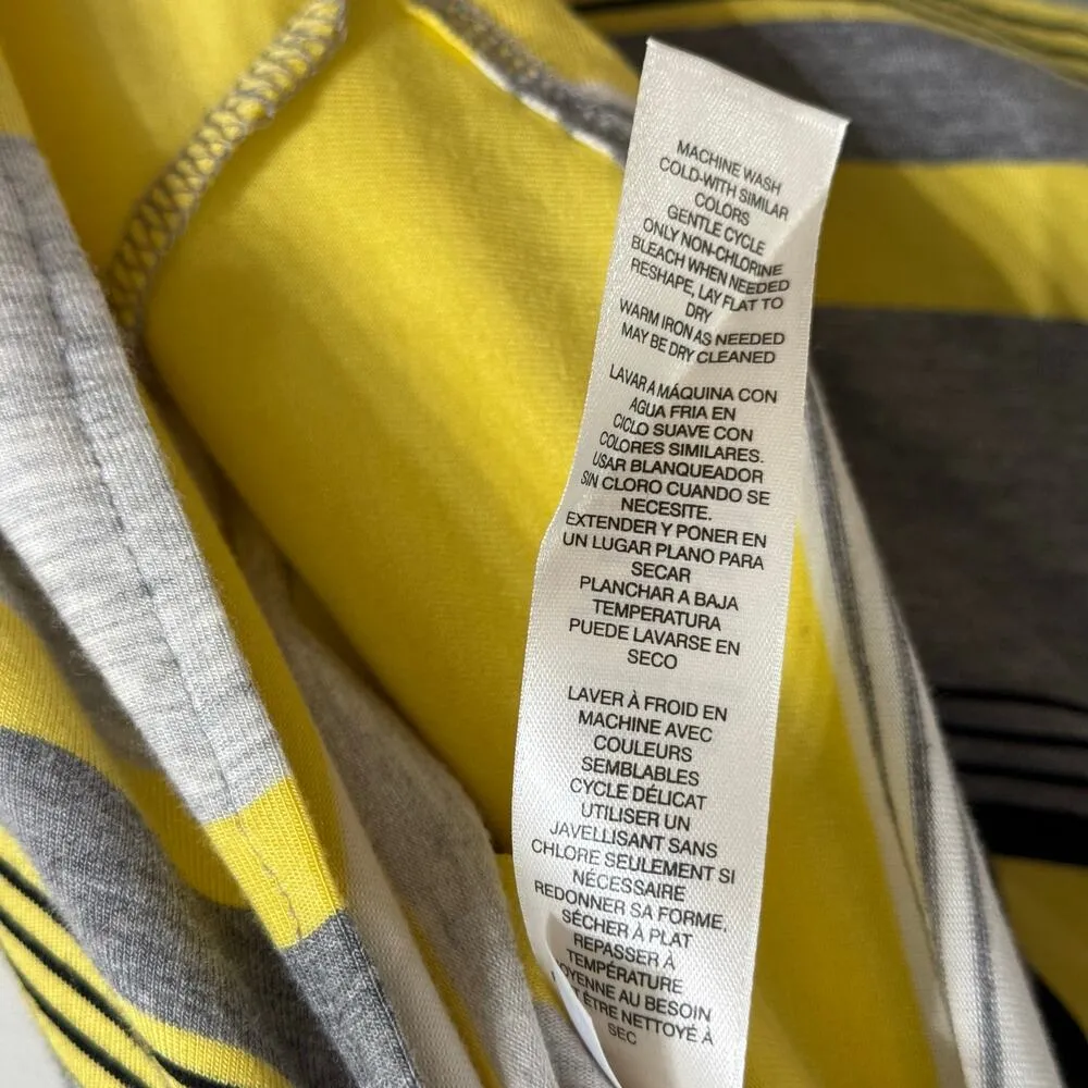 Chico’s Zenergy Yellow & Gray Striped Print Tunic Top Size 1 New - Image 5