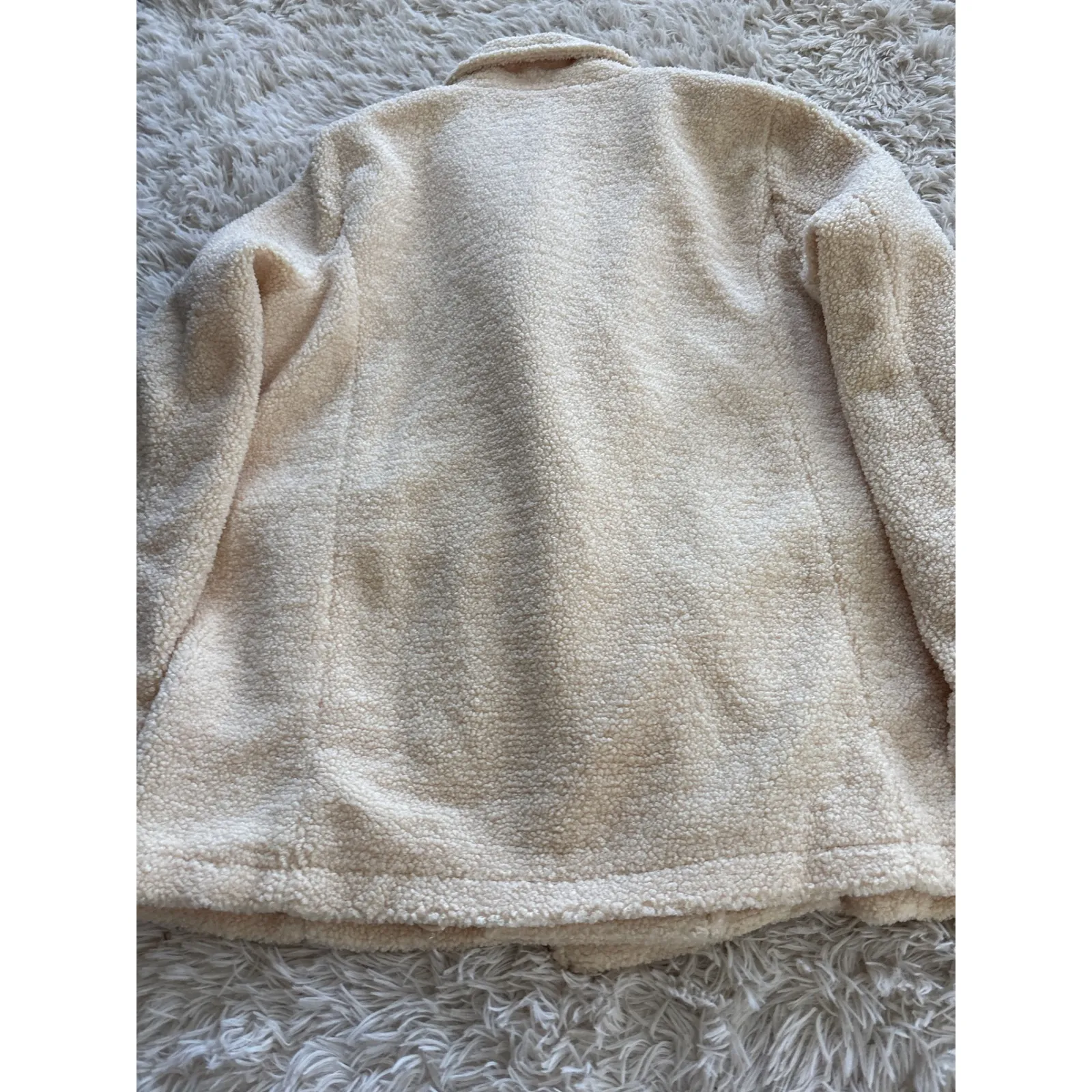 JOU JOU Cream Teddy Bear Double Breasted Blazer Pea Like Jacket Women's XL NWOT - Image 9