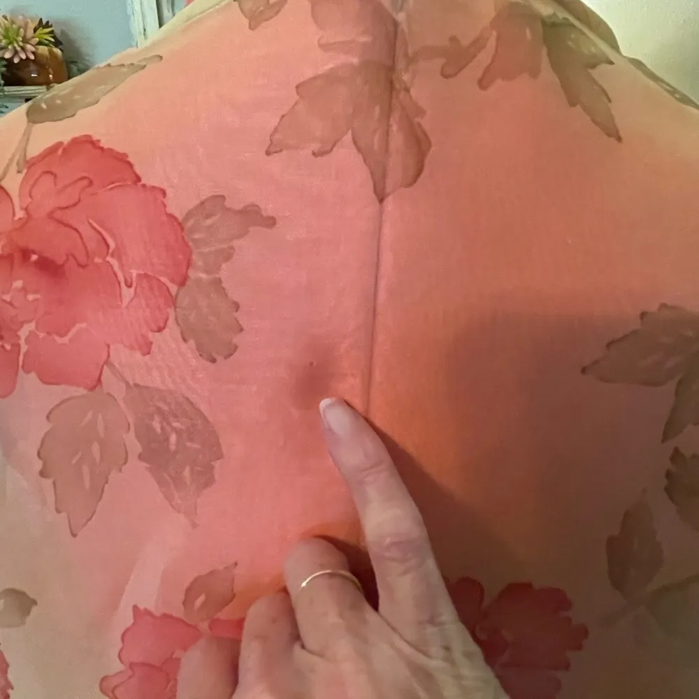 Vintage custom made sheath dress with floral, beaded chiffon jacket. Pink Size L - Image 8