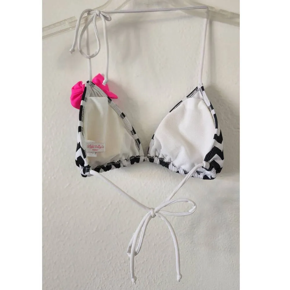Dippin' Daisy's Triangle Chevron Bow Bikini Top Size Medium - Image 2