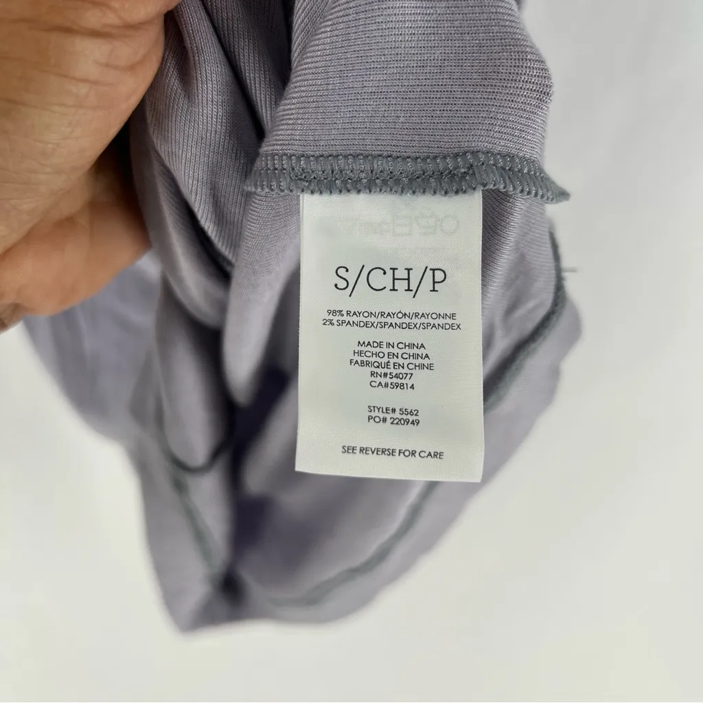 CAbi Huddle Tank Light Gray Lavender Scoop Neck Shirred Waist‎ Tank Top Size S - Image 7