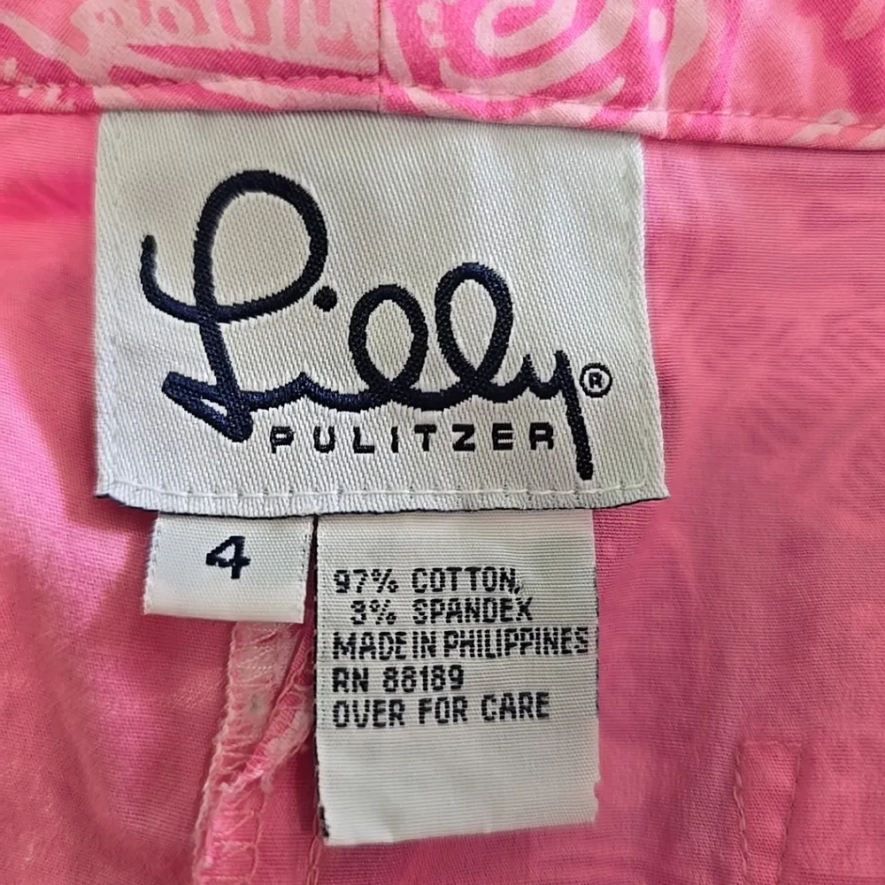 Lilly Pulitzer Womens Pink Seashell Cropped Straight Leg Pants Size 4 - Image 5