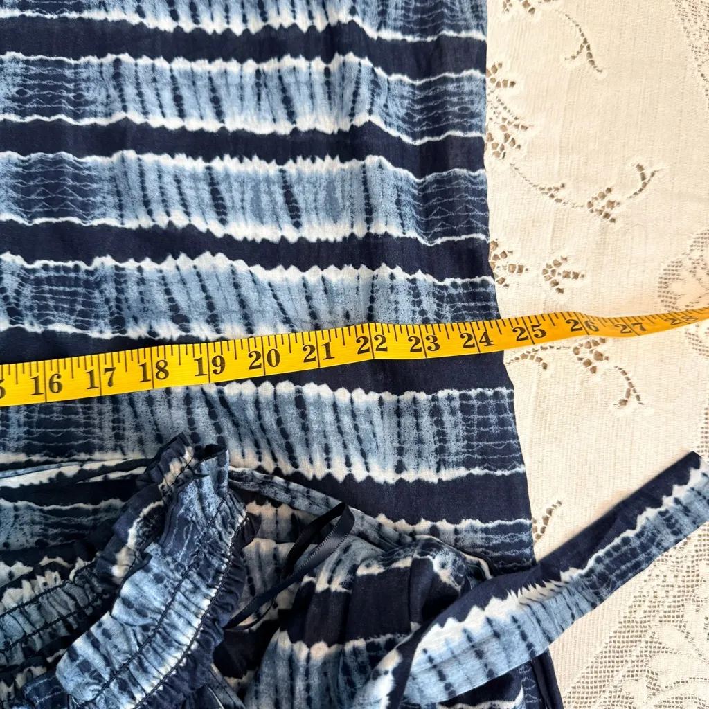 Michael Kors Shibori Tie Dye Blue & White Maxi Dress size Large - Image 15
