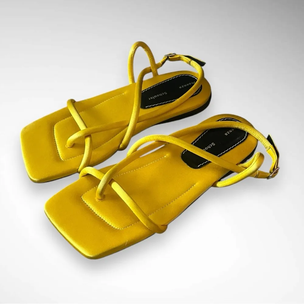 PROENZA SCHOULER Canary Yellow Square Open-Toe Strappy Sandals Size 6.5 | EUC - Image 4