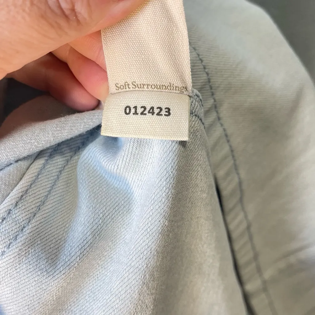 Soft Surroundings Next Level Denim‎ Jacket Collarless Light Wash Size Medium - Image 6